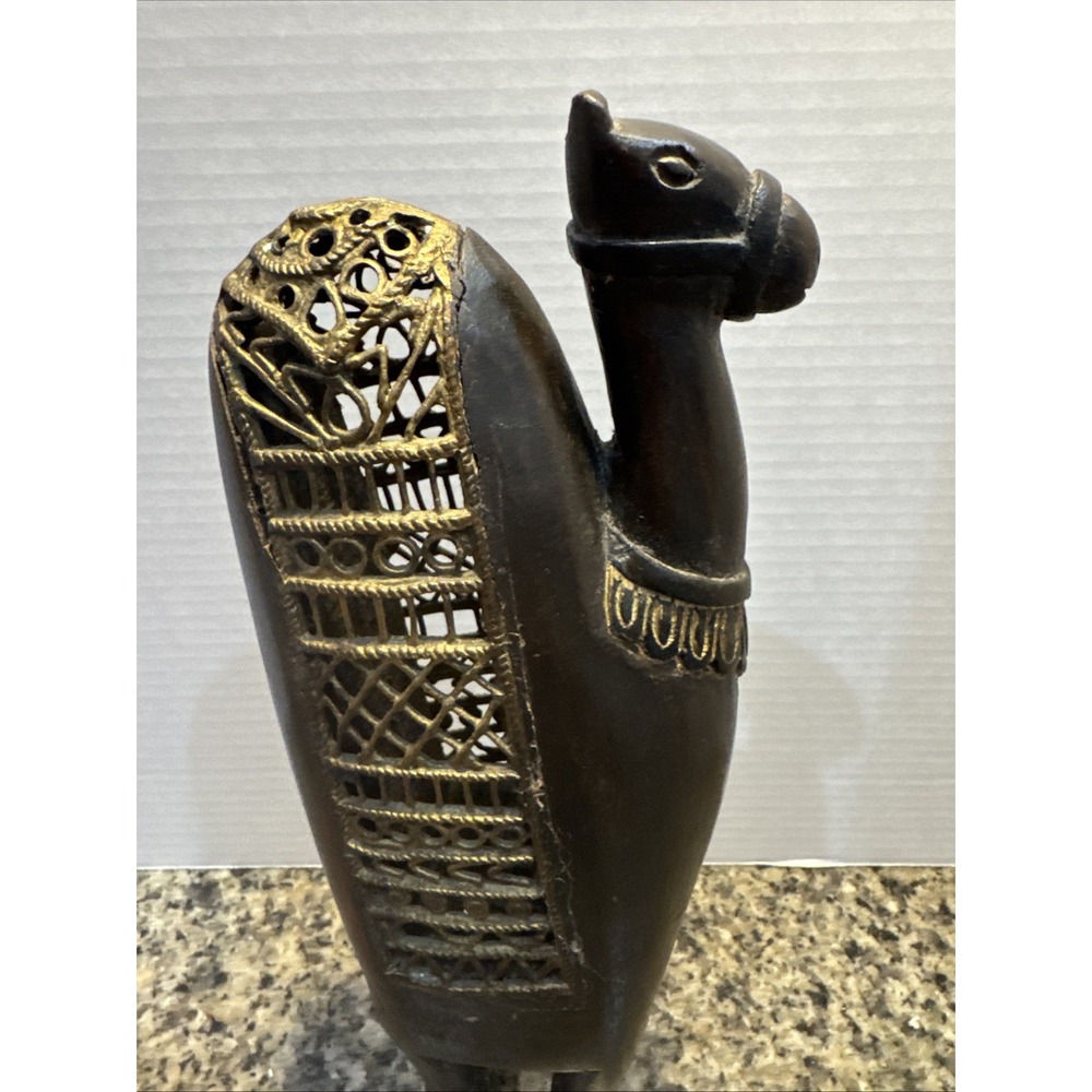 Vintage Handcrafted Wood Camel With Embossed Metal Body Plate‎ 12" Tall - Picture 6 of 7